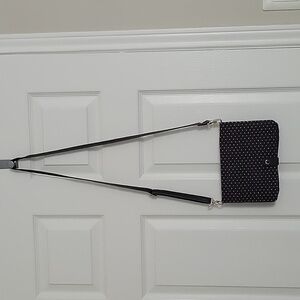 Thirty One Double Up Crossbody in City Charcoal Swiss Dot